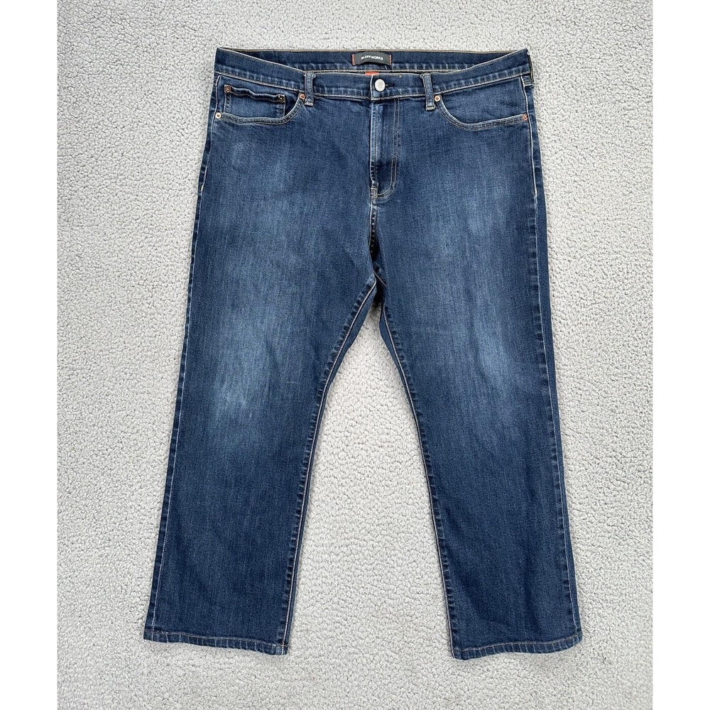 Bluffworks Jeans Men's Size 38x27 Blue Denim Regular Fit Straight Departure